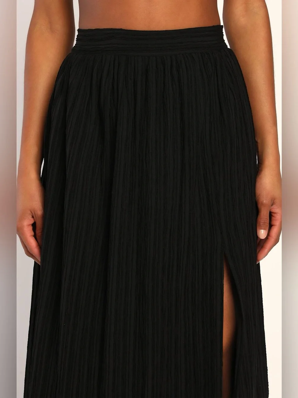 Lulu's Midsummer Memories Black Pleated Maxi Skirt - Size S NWT - Picture 3 of 7